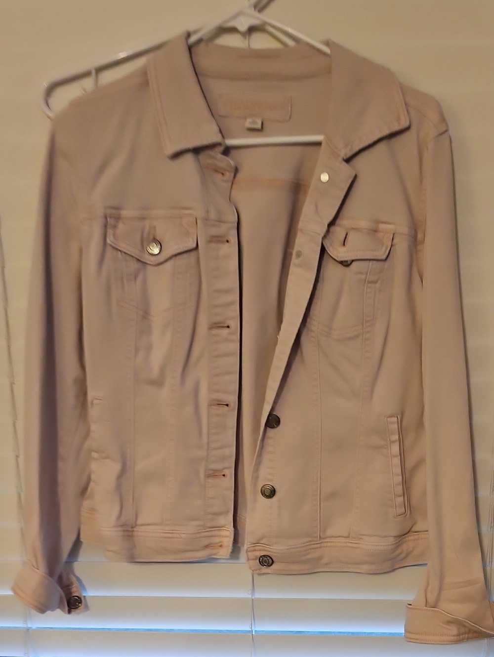 Maurices Women's Light Blush Denim Jacket with Button Front